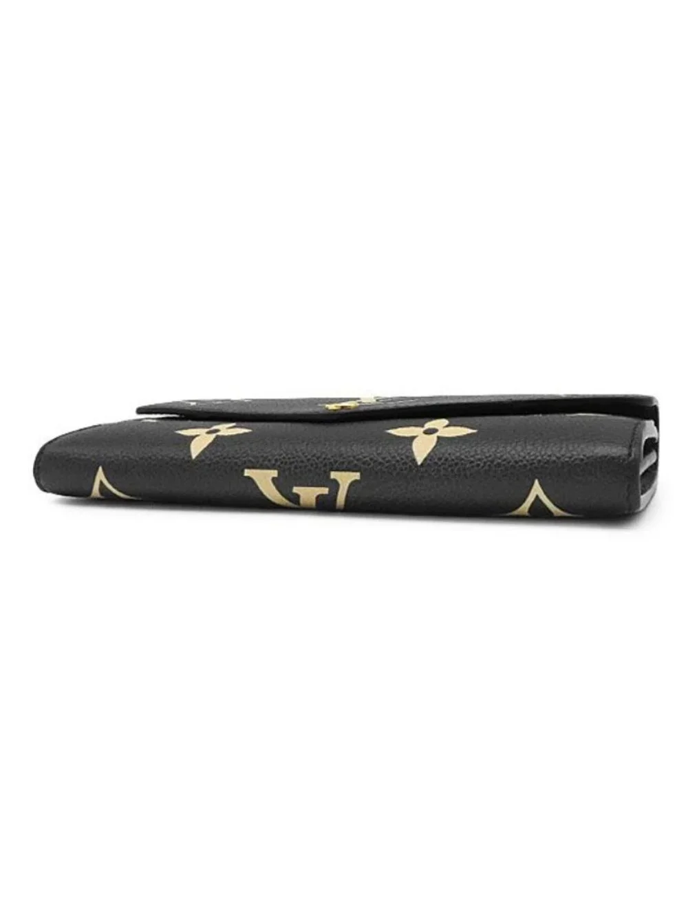 Louis Vuitton Wallet Portefeuille Sarah Monogram Empreinte Black Beige Gold